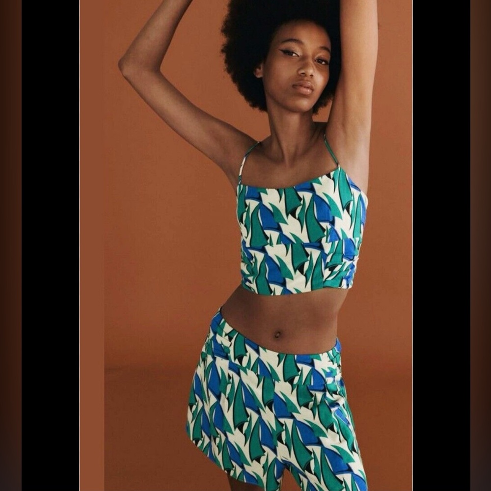 NWT Zara Patterned Crop Top, M